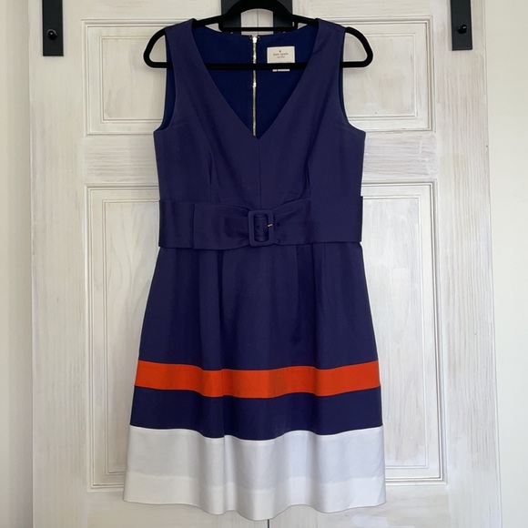 Kate Spade Navy and Orange Belted Dress - Picture 5 of 12
